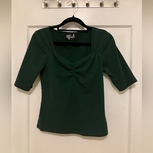 Hell Bunny Teal-ish Green Short Sleeve Top